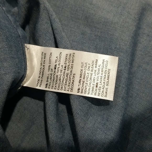 Chico's Women Blouse Chambray Size 2/L Blue - Picture 6 of 11